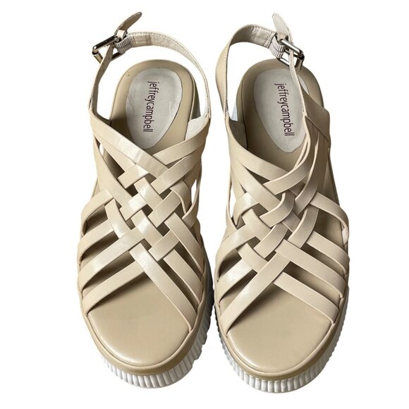 Jeffrey Campbell Egret Platform Strappy Chunky Platform Sandals Sz 8.5 - Picture 3 of 7